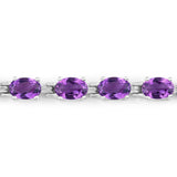 Natural Amethyst Silver Tennis Bracelet