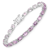 Genuine Pink Amethyst Tennis Bracelet