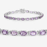 Genuine Pink Amethyst Tennis Bracelet