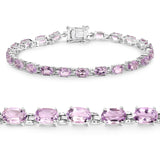 Genuine Pink Amethyst Tennis Bracelet