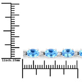 Genuine Swiss Blue Topaz Tennis Bracelet