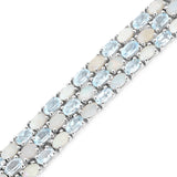 Genuine Opal and Blue Topaz Tennis Bracelet