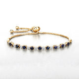 Genuine Blue Sapphire Diamond Bolo Bracelet