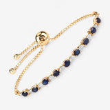 Genuine Blue Sapphire Diamond Bolo Bracelet