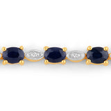 Genuine Blue Sapphire Diamond Bolo Bracelet