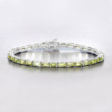 Genuine Green Peridot Tennis Bracelet