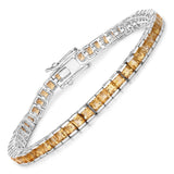 Genuine Yellow Citrine Tennis Bracelet