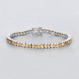 Genuine Yellow Citrine Tennis Bracelet