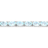 Genuine Blue Topaz Tennis Silver Bracelet