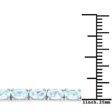 Genuine Blue Topaz Tennis Silver Bracelet