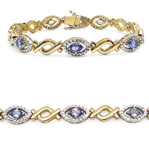 Natural Tanzanite Evil Eye Tennis Bracelet Silver Fine Color Jewels