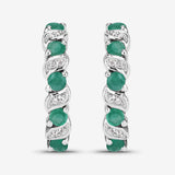 Genuine Green Emerald Hoop Earrings