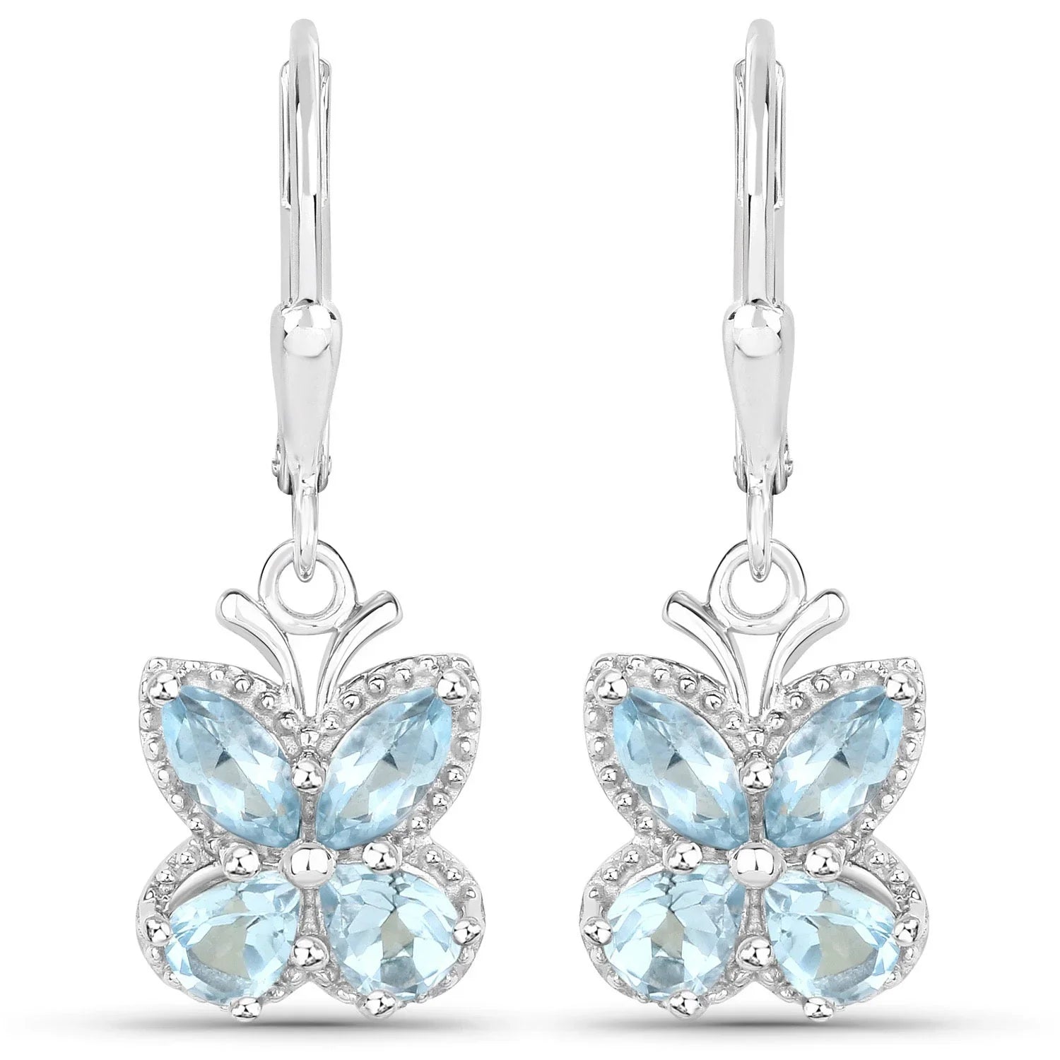 Blue Topaz Butterfly Earrings