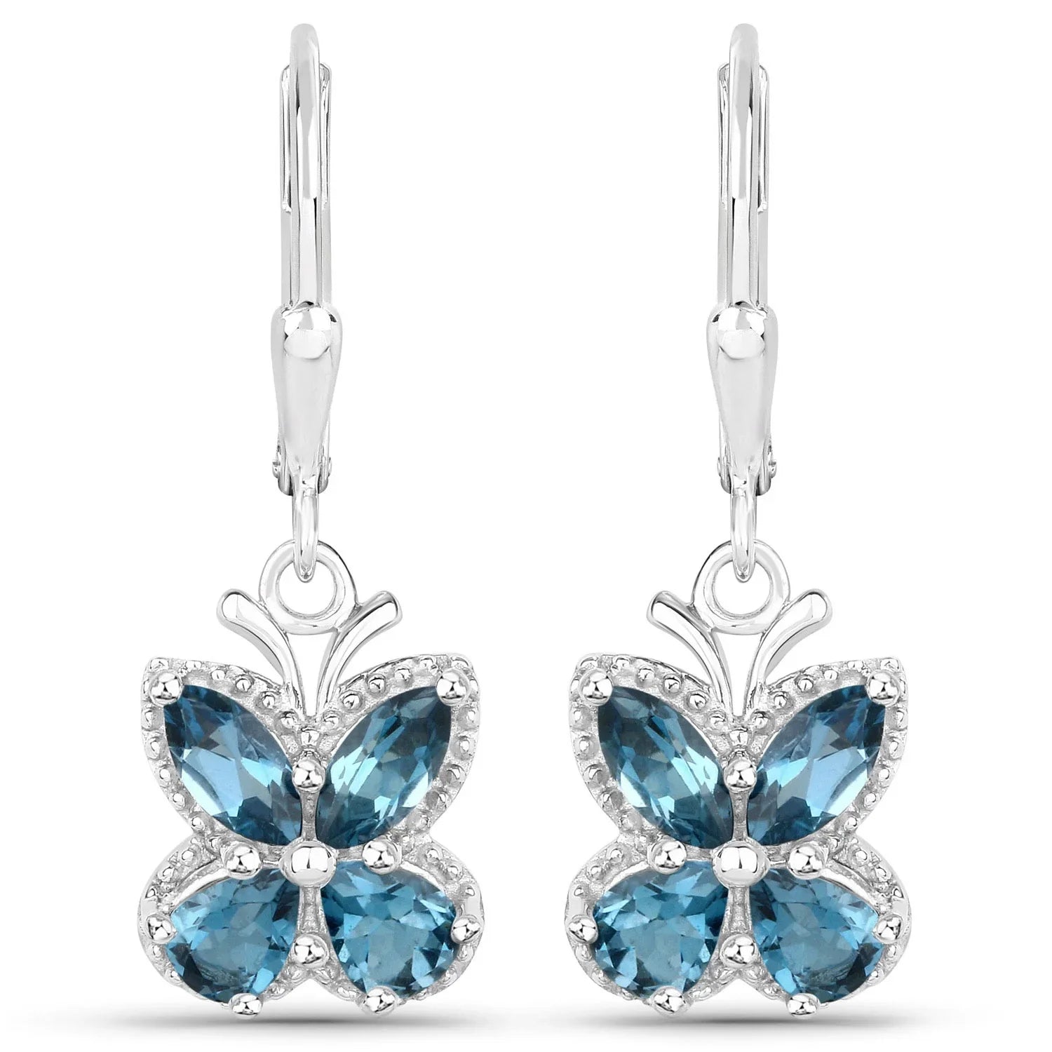 London Blue Topaz Butterfly Earrings