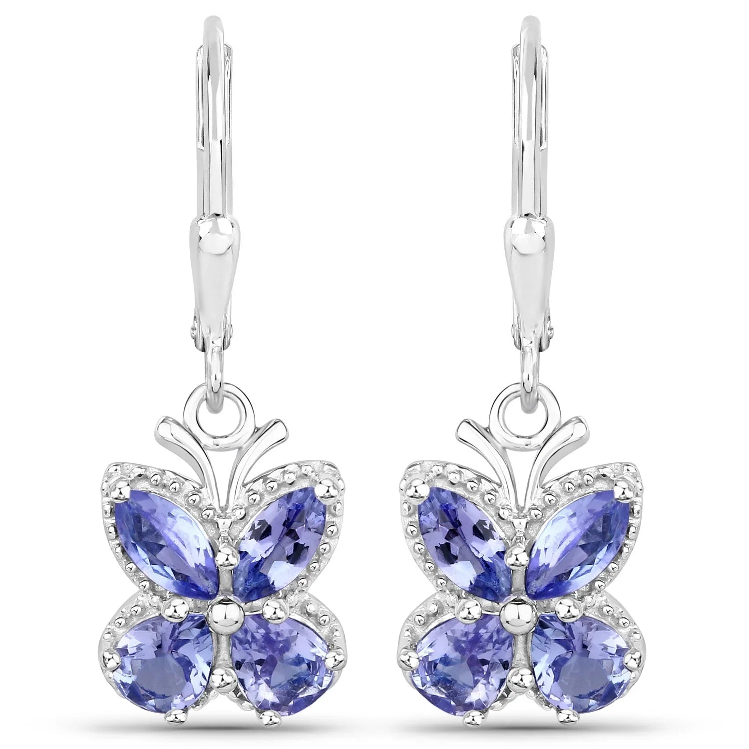 Natural Tanzanite Butterfly Earrings