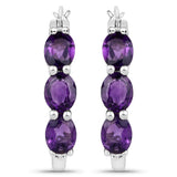 Genuine Purple Amethyst and Diamond Earrings