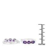 Genuine Purple Amethyst and Diamond Earrings