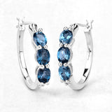 Genuine London Blue Topaz Diamond Earrings