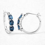 Genuine London Blue Topaz Diamond Earrings