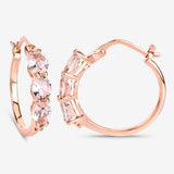 Genuine Pink Morganite and Diamond Earrings