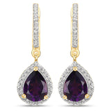 Genuine Purple Amethyst Dangle Earrings