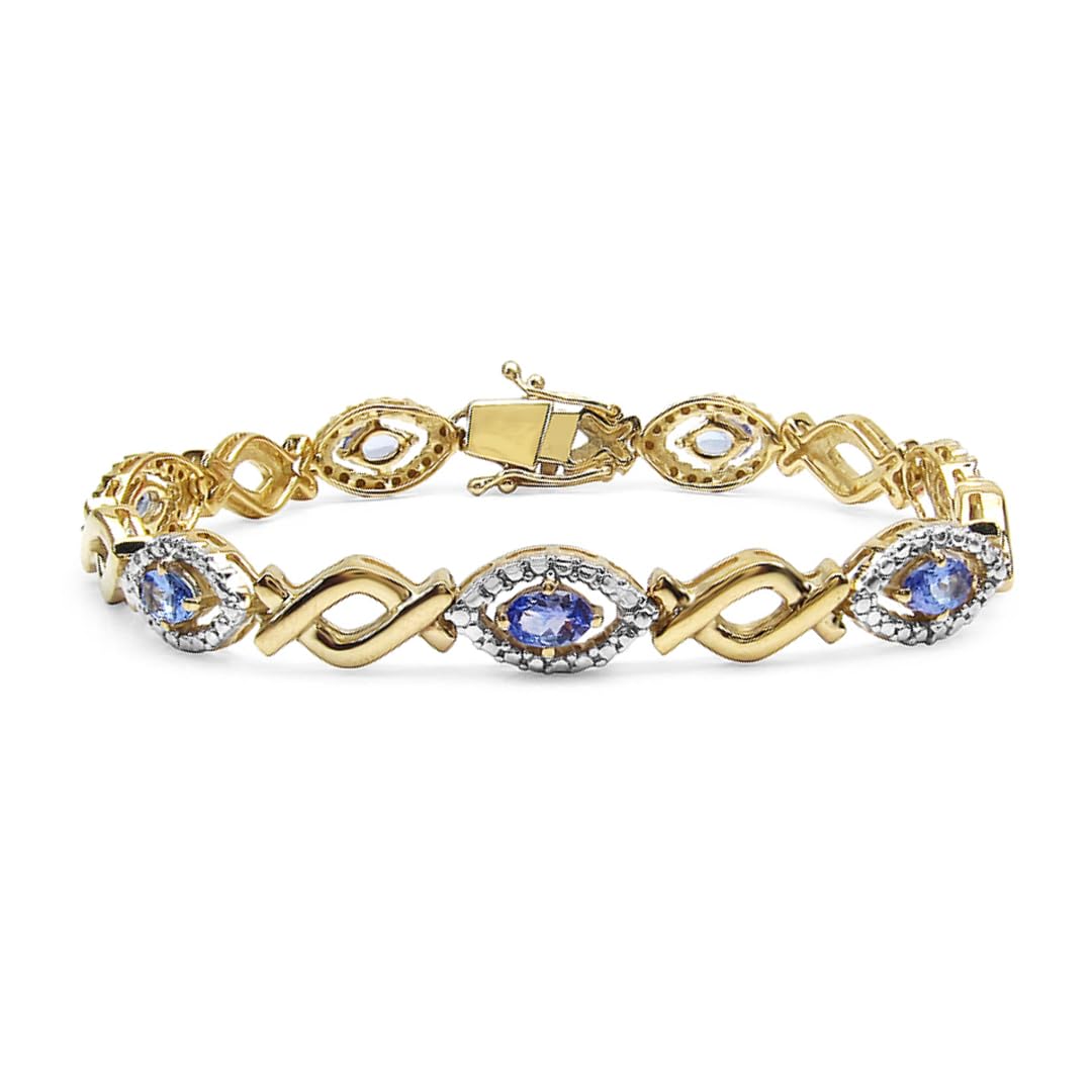 Natural Tanzanite Evil Eye Tennis Bracelet Silver Fine Color Jewels