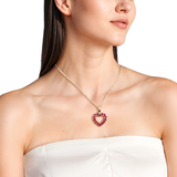 10K Yellow Gold Ruby Heart Necklace