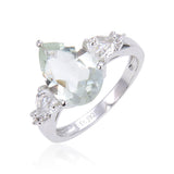 Green Amethyst Teardrop Ring