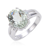 Green Amethyst Oval Ring