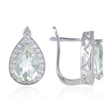 Green Amethyst Oval Earrings