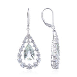 Green Amethyst Teardrop Dangling Earrings