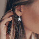 Green Amethyst Teardrop Dangling Earrings