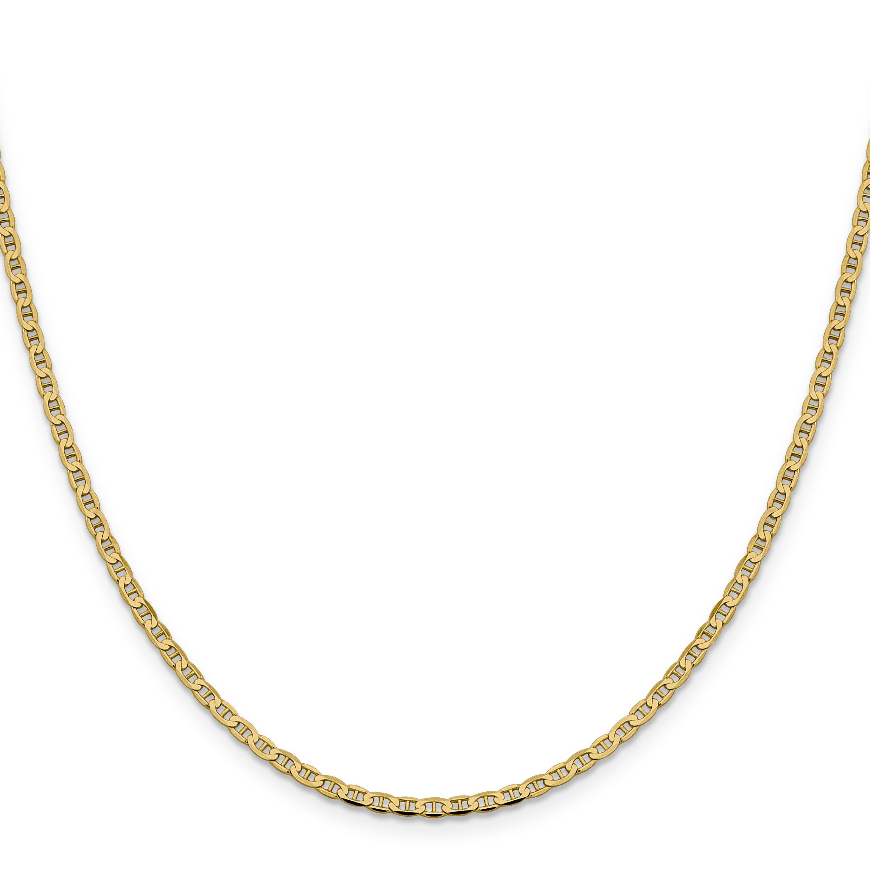 10K Gold Flat Anchor Chain 18 inch