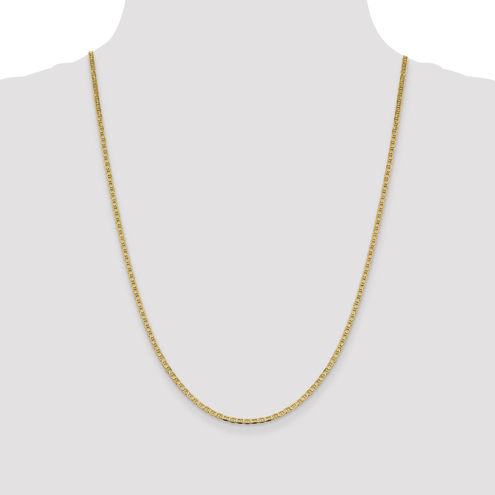 10K Gold Flat Anchor Chain 18 inch