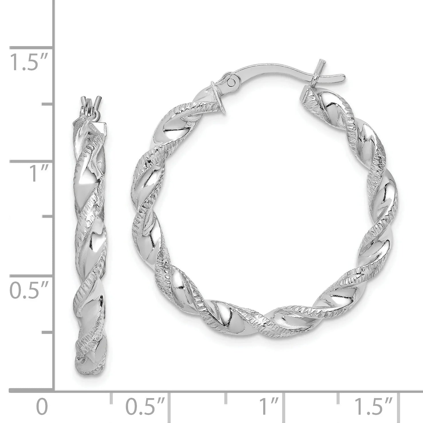 Twisted Silver Hoop Earrings