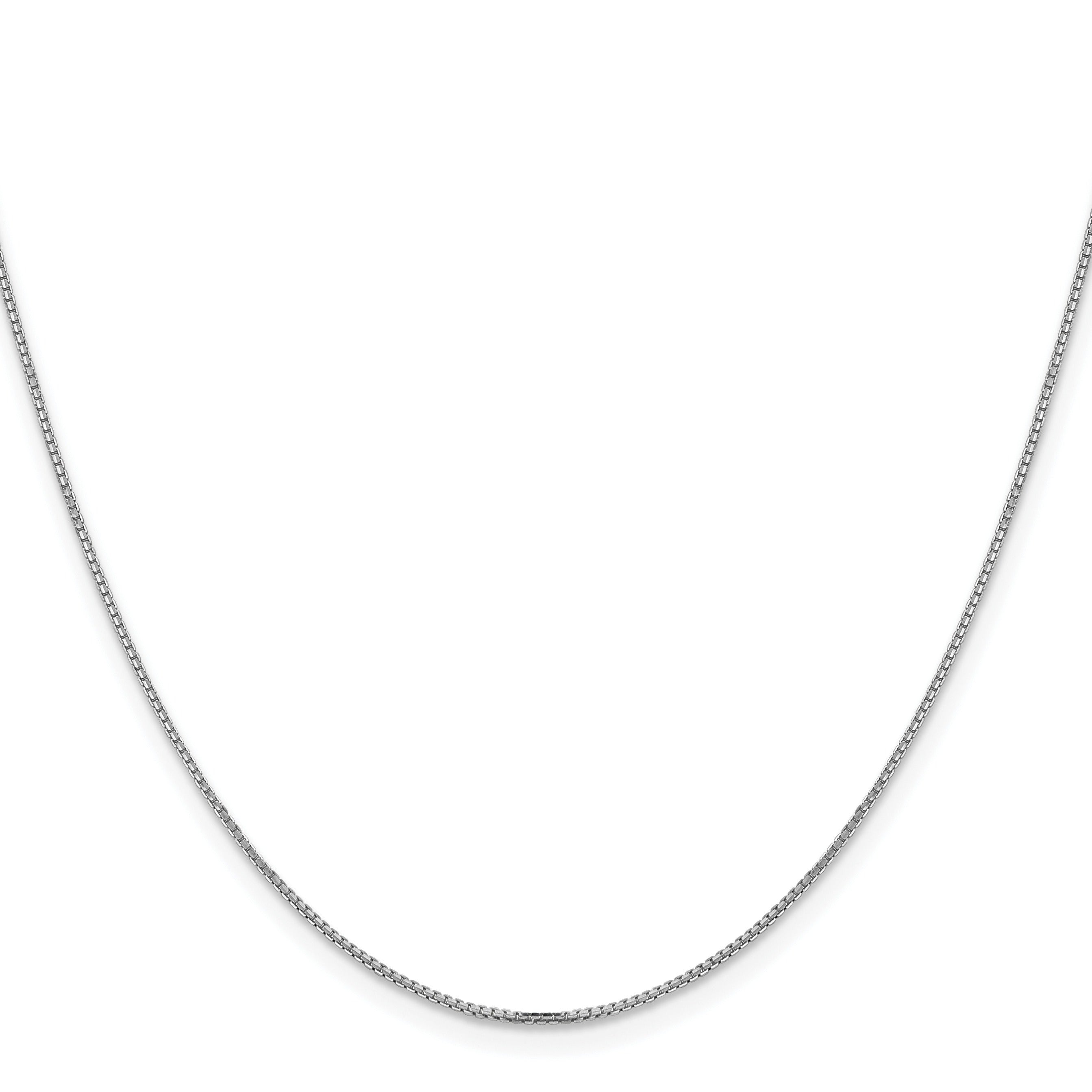 1 mm Concave Box 18 inch Chain 14K White Gold