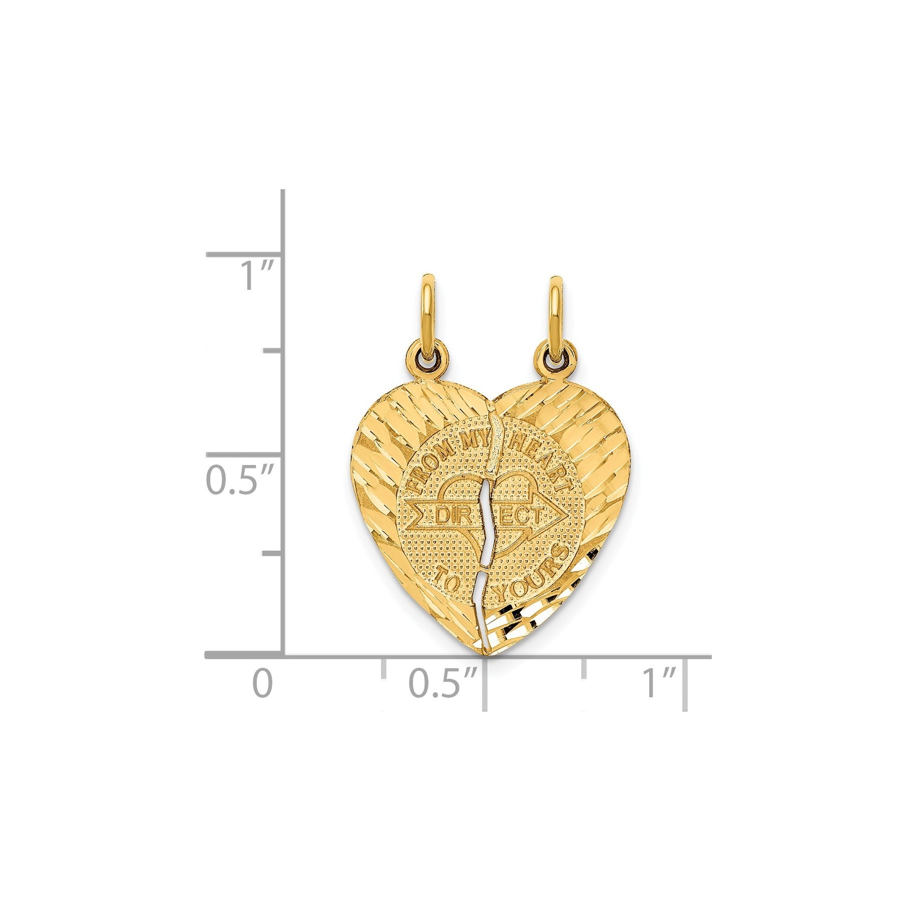 14k Gold 2 Piece Break-apart Charm Pendant