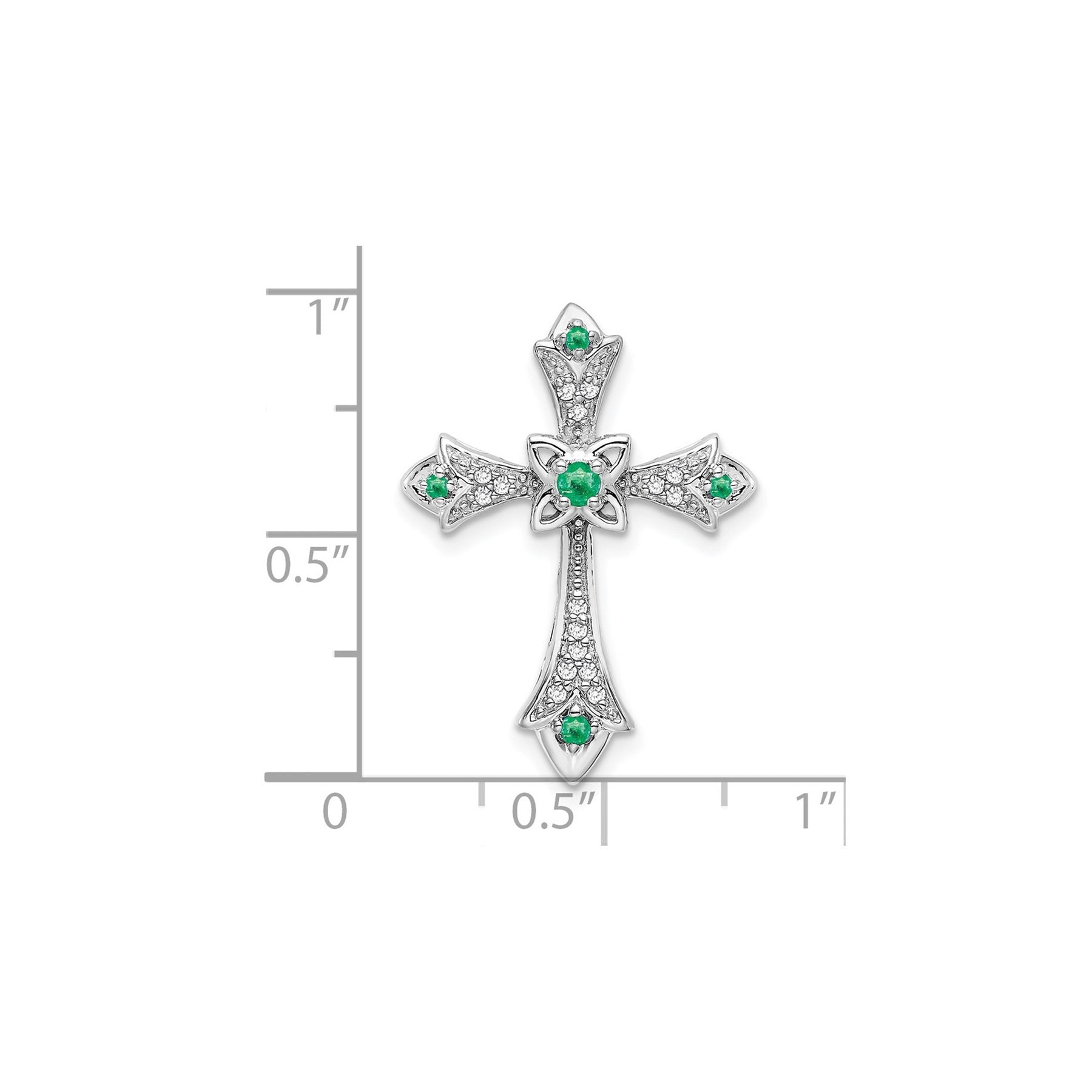 Gold Round Natural Emerald and Diamond Pendant