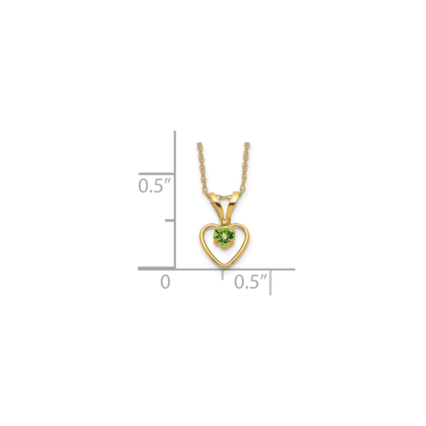 10k Yellow Gold Heart in Heart Birthstone Necklace