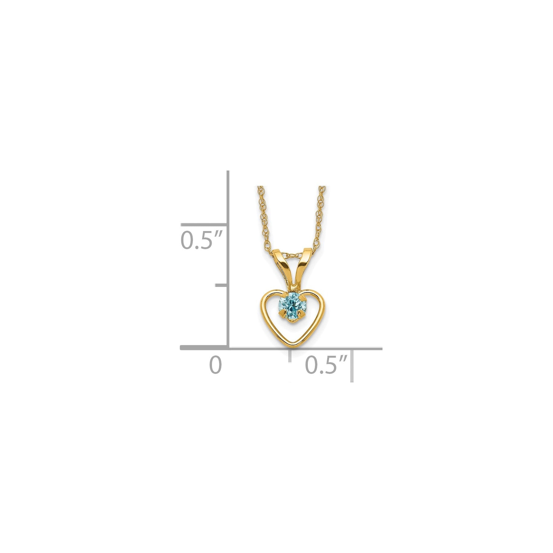 10k Yellow Gold Heart in Heart Birthstone Necklace