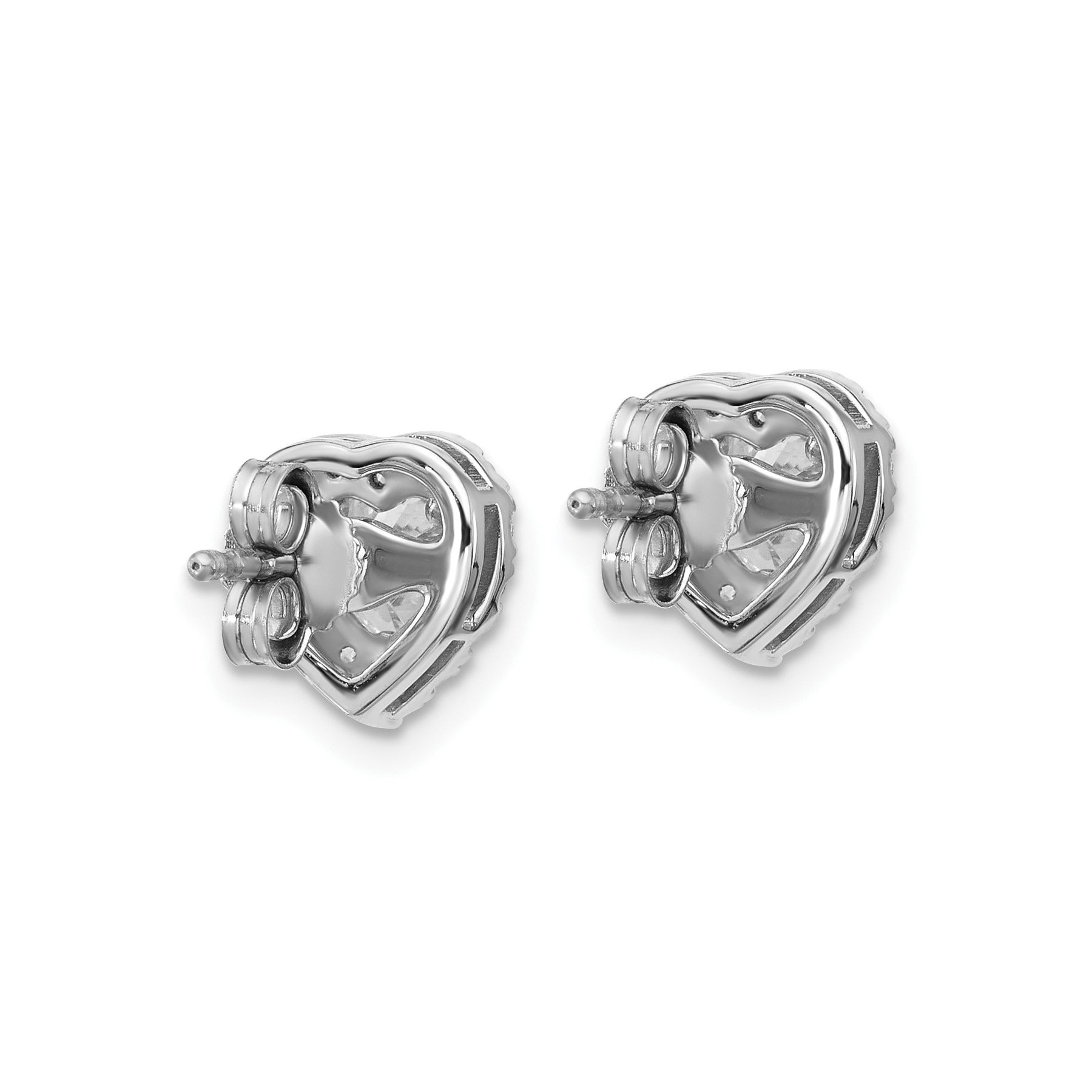 14k Gold Lab Grown Diamond Semi Mount Heart Post Studs Earrings