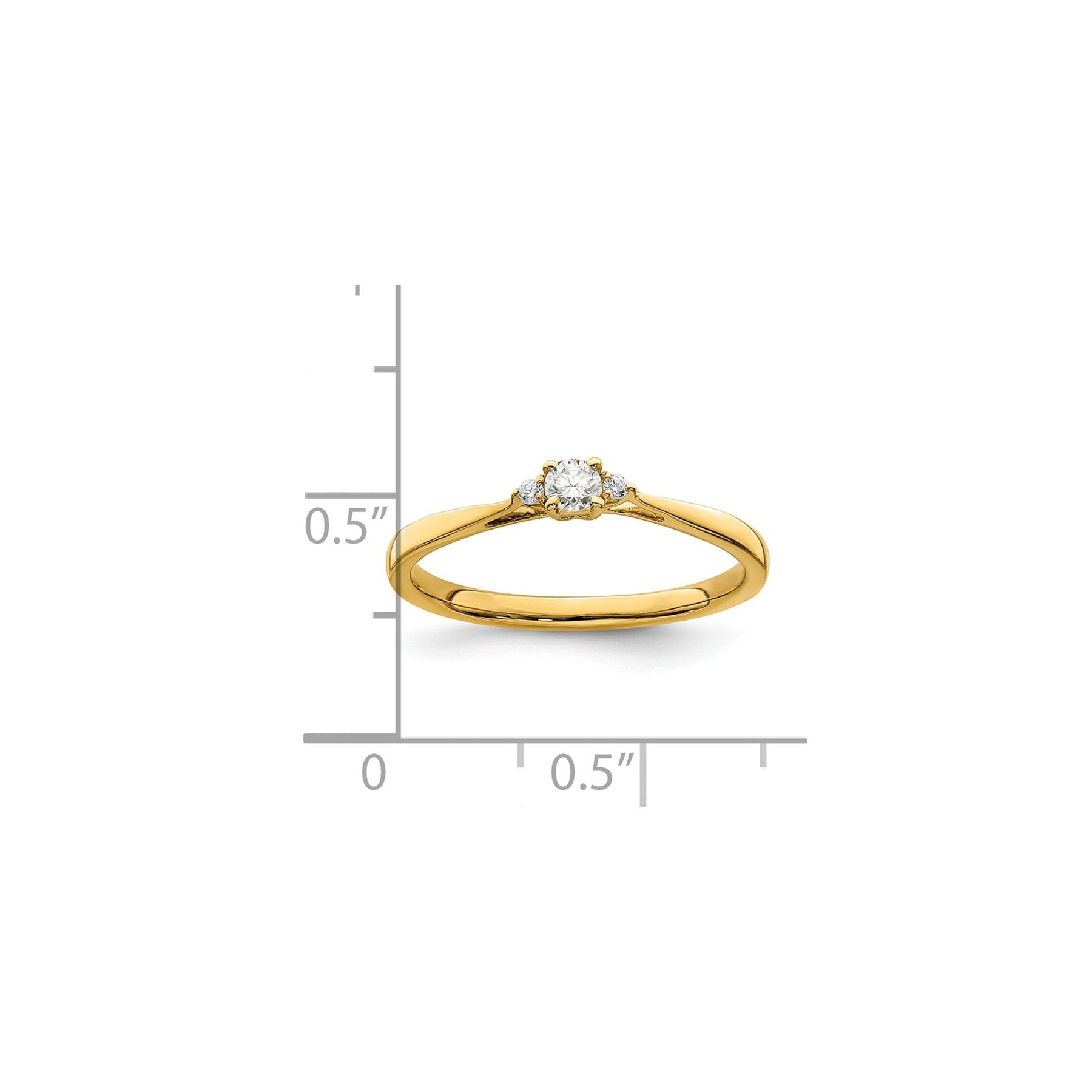 14k Gold Lab Grown Diamond Petite Engagement Ring 1/8 carat