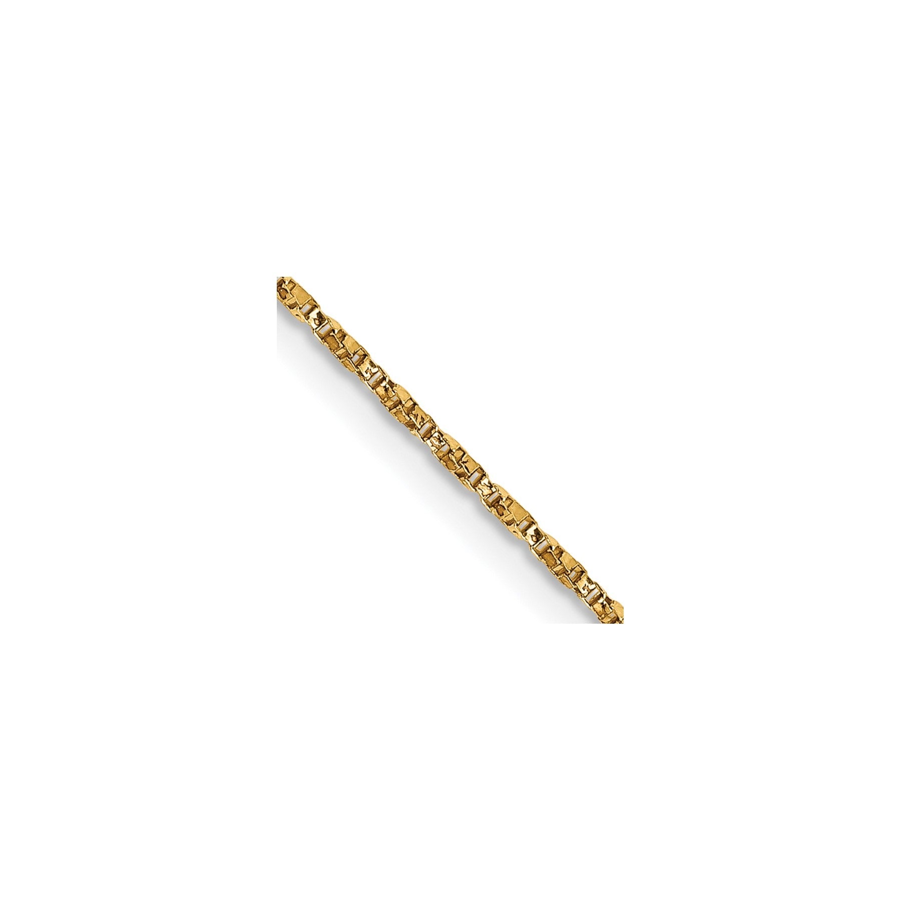 0.95 mm 14K Yellow Gold Twisted Box Chain with Lobster Clasp