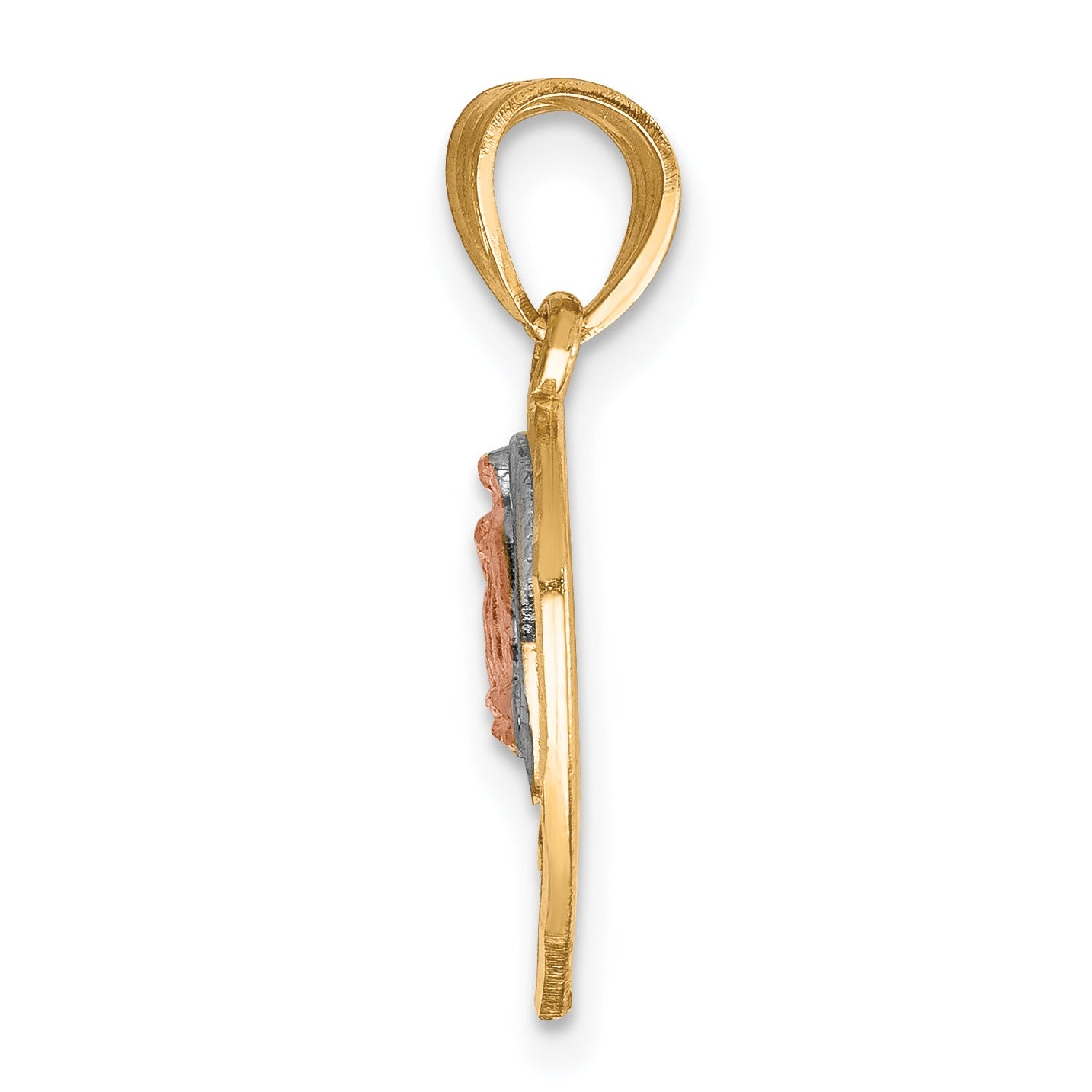 10K Gold Two-Tone Te Amo Breakable Heart Pendant