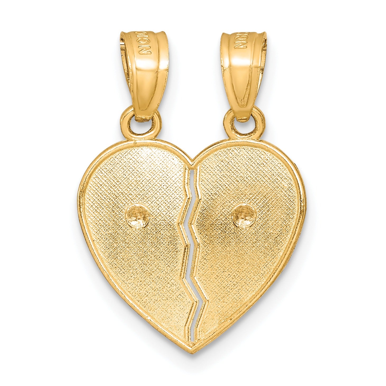 10K Gold Two-Tone Te Amo Breakable Heart Pendant