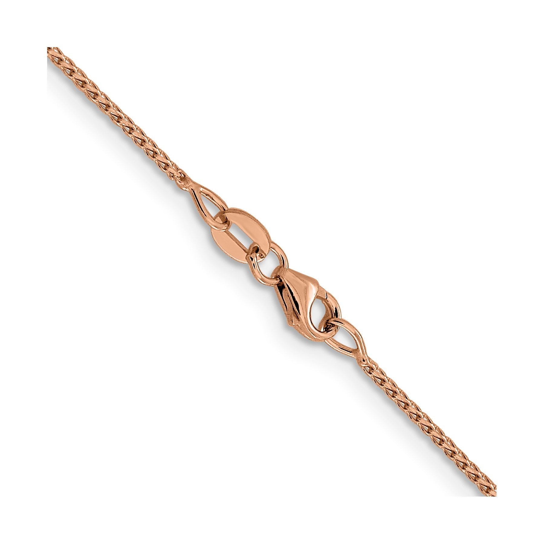 14K Rose Gold 1 mm Diamond Cut Open Franco Chain