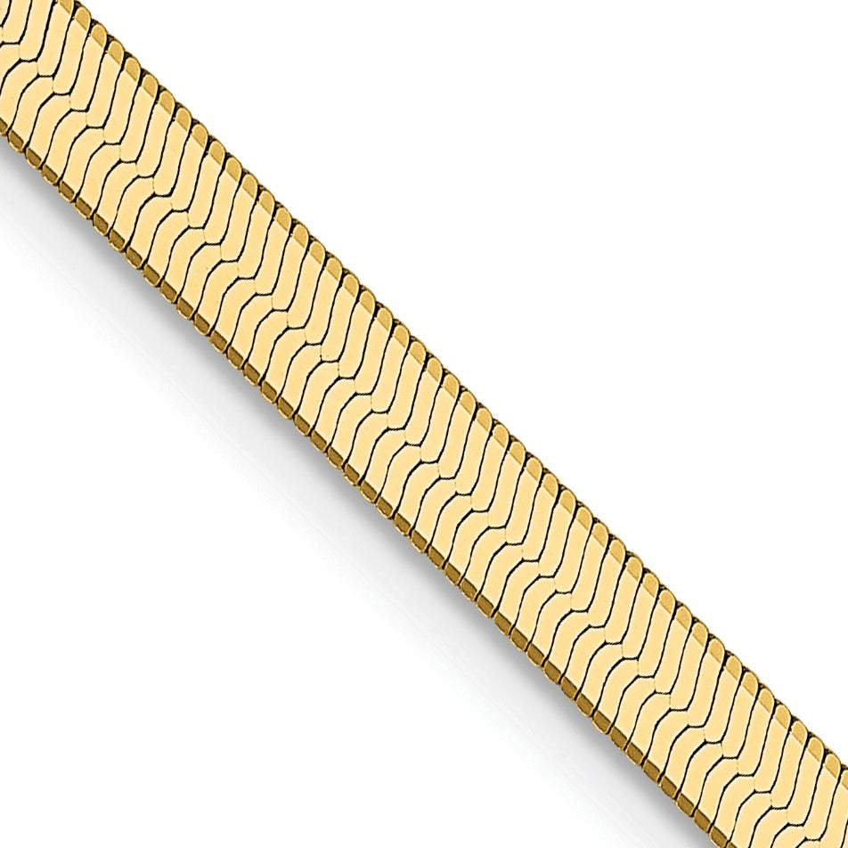 14k Yellow Gold Silky Herringbone Chain for Men