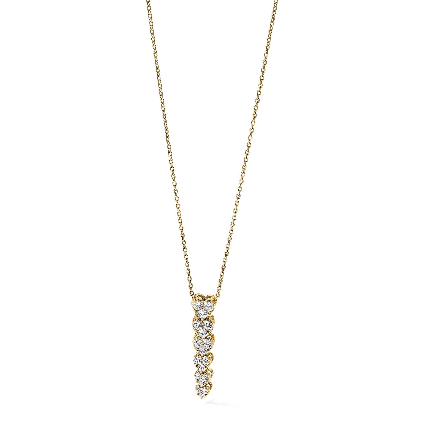 Lab Grown Diamond Hearts Drop Necklace 14K Gold