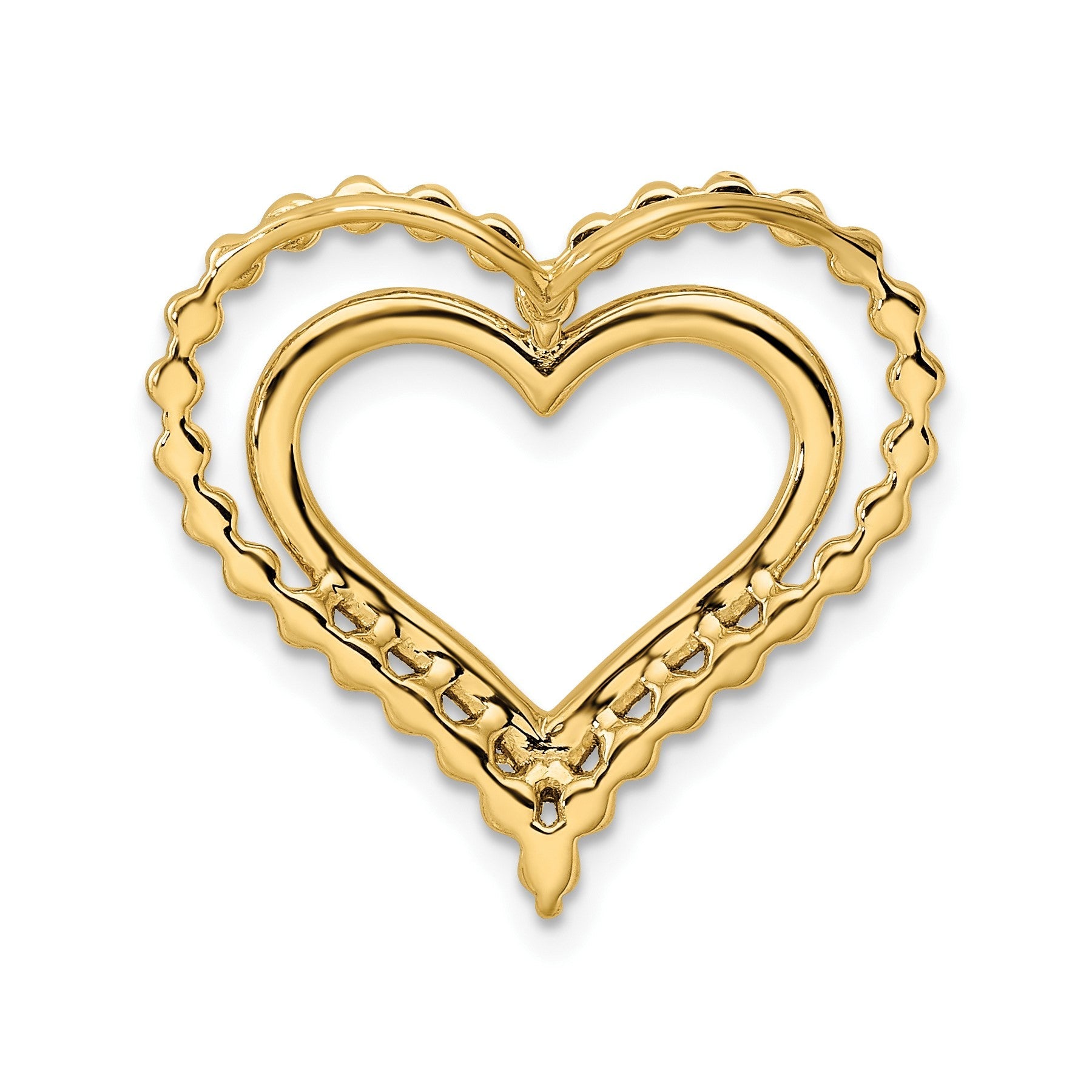 Lab Grown Diamond Double Heart in Heart Pendant 14k Gold
