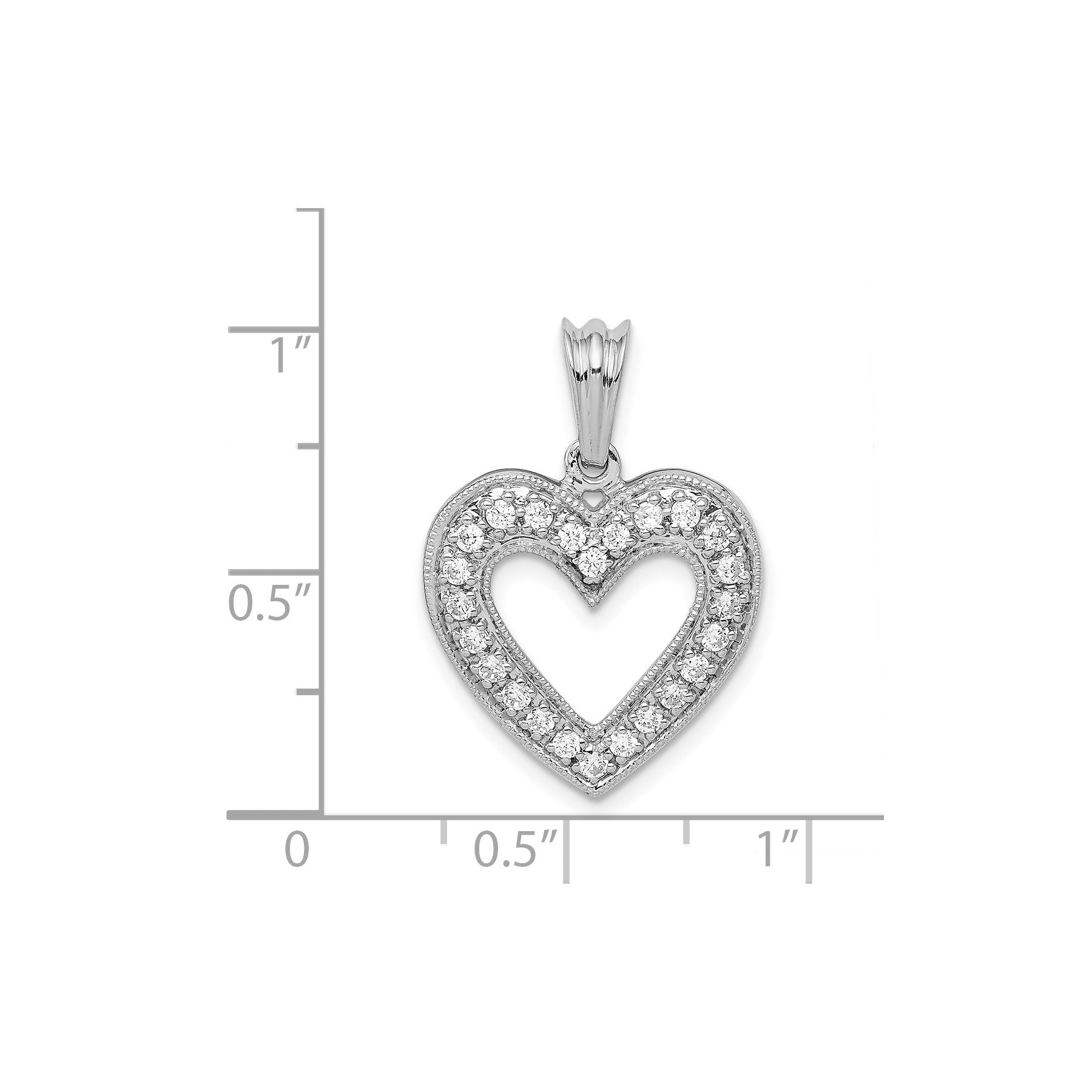 14k Gold Lab Grown Diamond Pave Heart Pendant